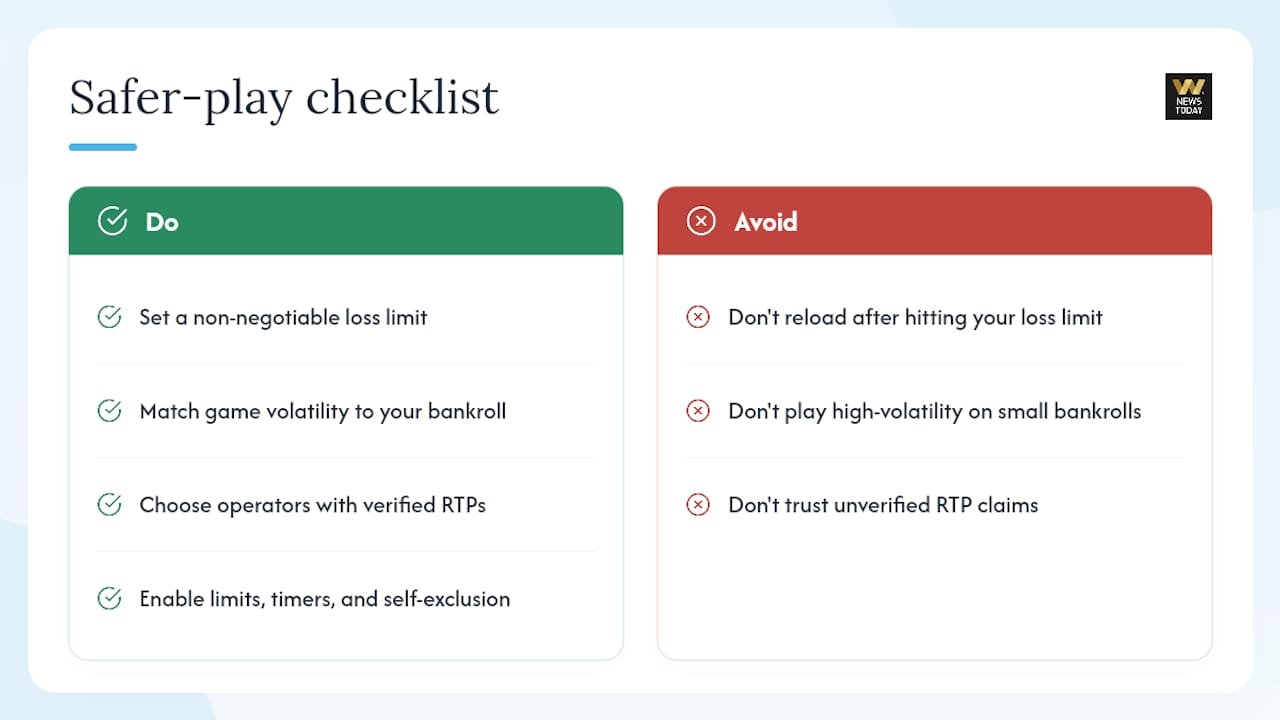 Practical tips for safer play and responsible gambling — overview diagram