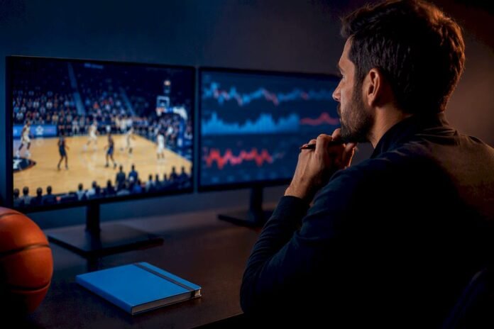 Analyst reviewing basketball betting markets